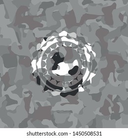 rubber duck icon inside grey camo texture
