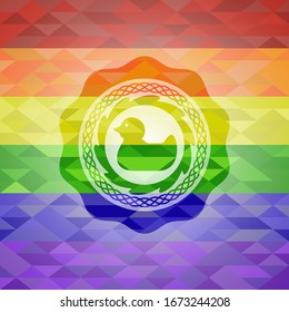 Gummi-Ente-Symbol in leuchtenden Farben 