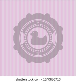 rubber duck icon inside pink emblem