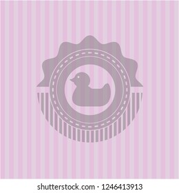 rubber duck icon inside pink emblem