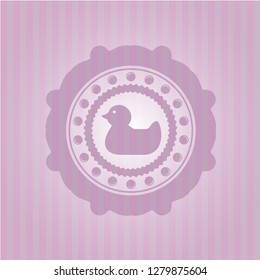 rubber duck icon inside pink icon or emblem