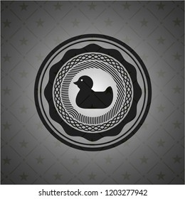 rubber duck icon inside realistic black emblem