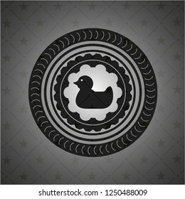 rubber duck icon inside realistic black emblem