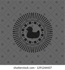 rubber duck icon inside realistic black emblem