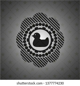 rubber duck icon inside realistic black emblem
