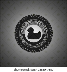 rubber duck icon inside realistic dark emblem