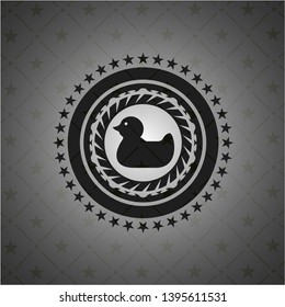 rubber duck icon inside realistic black emblem