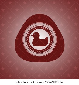 rubber duck icon inside red icon or emblem
