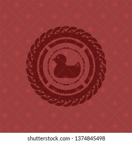 rubber duck icon inside red icon or emblem