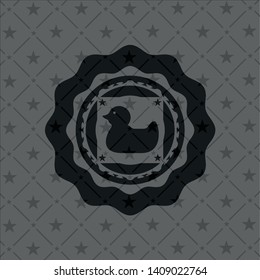 rubber duck icon inside retro style black emblem