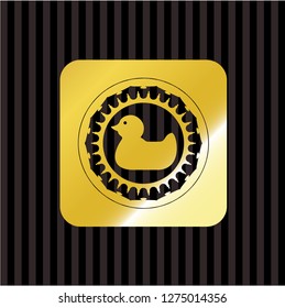 rubber duck icon inside shiny badge