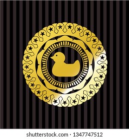rubber duck icon inside shiny emblem