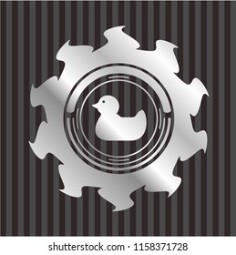 rubber duck icon inside silver badge