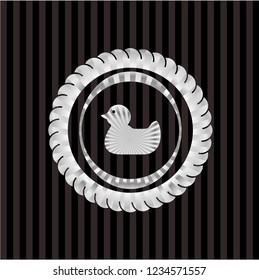 rubber duck icon inside silver badge