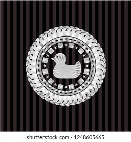 rubber duck icon inside silver badge