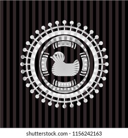 rubber duck icon inside silvery emblem