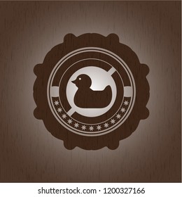 rubber duck icon inside wood emblem. Vintage.