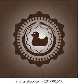 rubber duck icon inside wood emblem. Retro