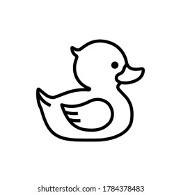 Rubber duck icon isolated on white background. Flat style.