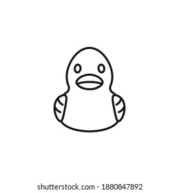 Rubber duck icon line style isolated on white background. Vector illustration