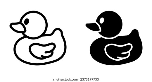 Icono del pato de goma para concepto móvil y diseño web. ilustración vectorial