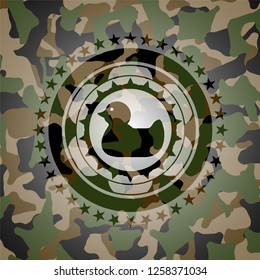 rubber duck icon on camo pattern