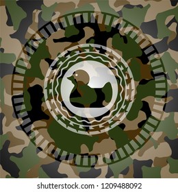 rubber duck icon on camouflaged texture