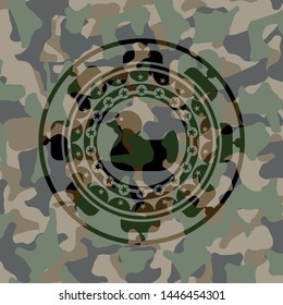rubber duck icon on camouflaged texture