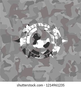 rubber duck icon on grey camo pattern