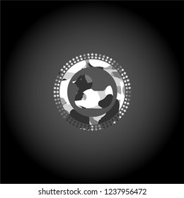 rubber duck icon on grey camo pattern