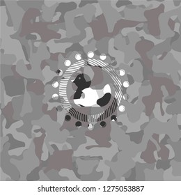 rubber duck icon on grey camo texture