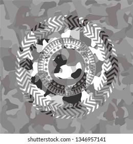 rubber duck icon on grey camouflage texture