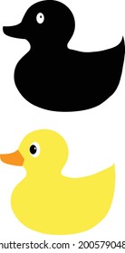 rubber duck icon on white background. ducky bath toy sign. duck symbol. flat style.