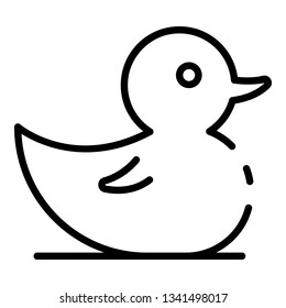 Rubber duck icon. Outline rubber duck vector icon for web design isolated on white background