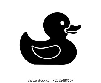 Rubber duck icon. Rubber duck silhouette on white background. Rubber duck sign vector illustration design.