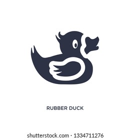 rubber duck icon. Simple element illustration from kid and baby concept. rubber duck editable symbol design on white background. Can be use for web and mobile.