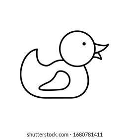 Rubber duck icon. Simple line, outline vector elements of child for ui and ux, website or mobile application