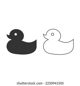 Rubber duck icon. Swim toy set vector ilustration.