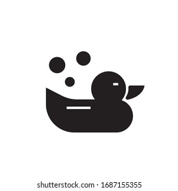 rubber duck icon vector illustration. rubber duck icon glyph style design