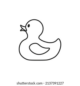 Symbol für Gummiente. Vektorgrafik. Linienstil.