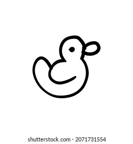 rubber duck icon in vector. Logotype - Doodle