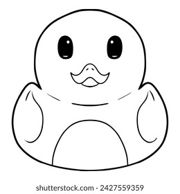 rubber duck illustration hand drawn outline sketch vector