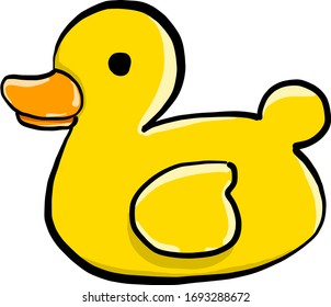 Rubber duck, illustration, vector on white background