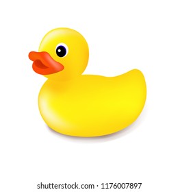 Rubber Duck Isolated With Gradient Mesh, Vector Illustration