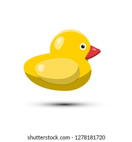 Rubber Duck Isolated on White Background - Vector