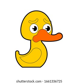 Rubber duck isolated. Toy Cartoon bird. vector illustration