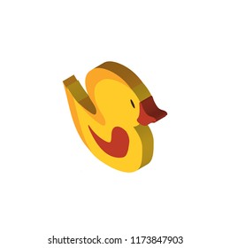 Rubber duck isometric left top view 3D icon