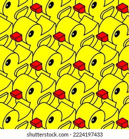 Rubber duck isometric pattern seamless. background of kids fabric