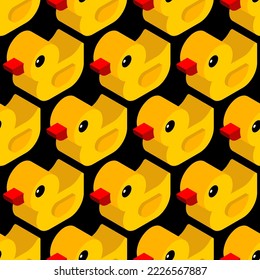 Rubber duck isometric pattern seamless. background of kids fabric
