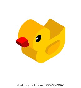 Rubber duck isometric style icon. Vector illustration